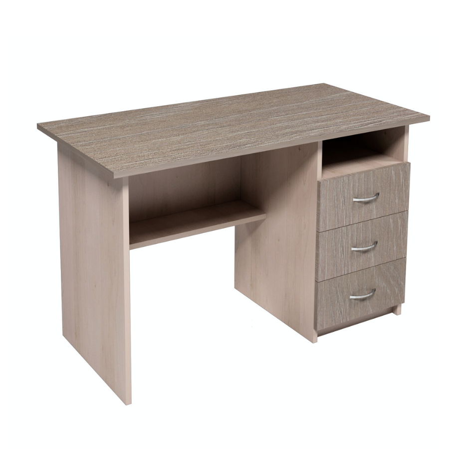 Письмовий стіл з полицею та 3-ма шухлядами та відділенням (праворуч), матеріал корпусу - ЛДСП, АЛМАНТ, 1200х600х750 мм.